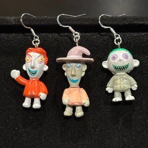 Upcycled Lock, Shock and Barrel Earrings from Nightmare Before Christmas